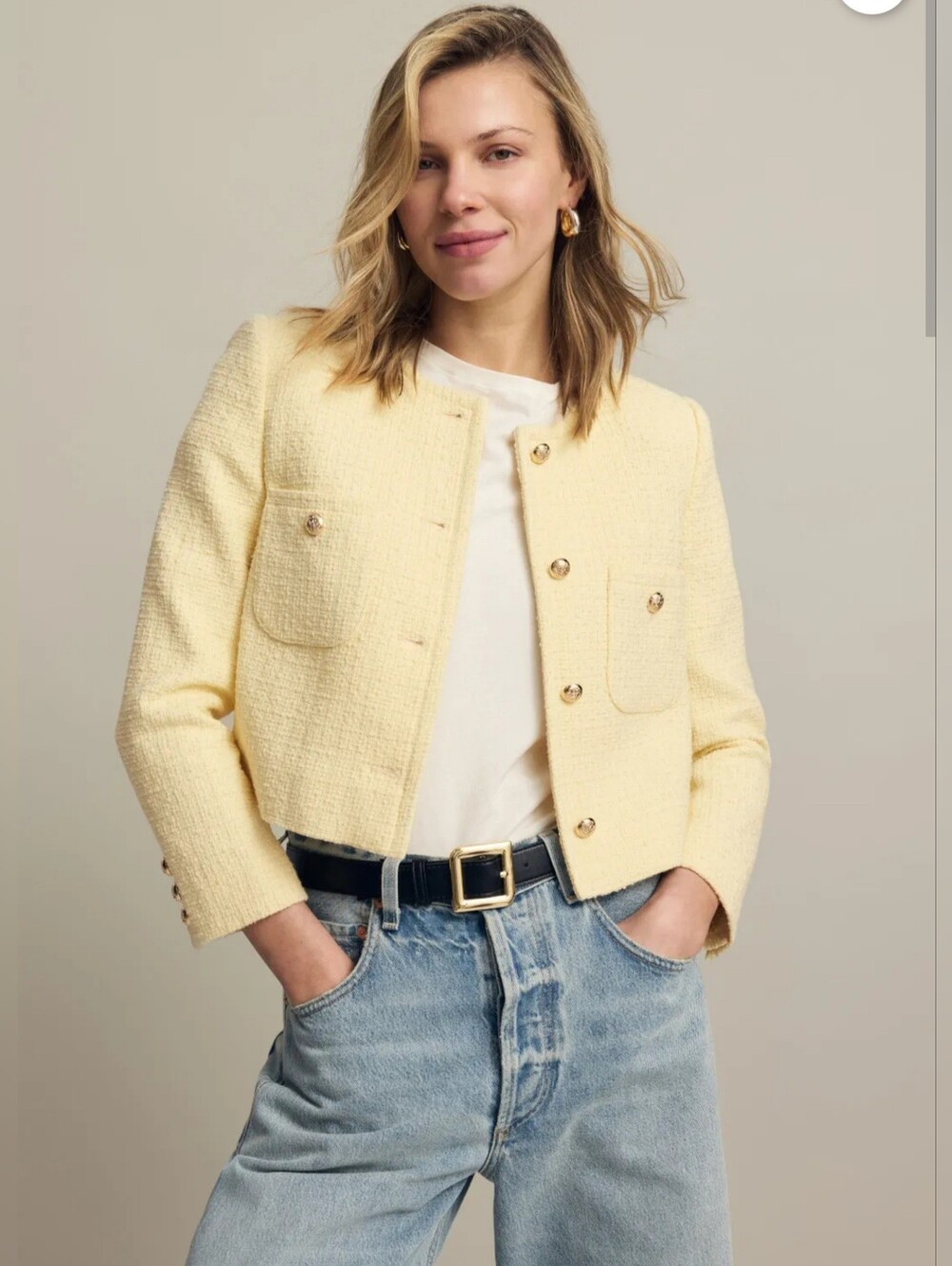 CeCe  Tweed Collarless Jacket Women Size 10